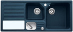 BLANCO STONE, SILGRANIT Clean, nachtblau, mit Ablauffernbedienung, mit Zubehör, Becken rechts, 800 mm Untermaß