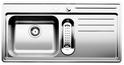 BLANCO STRATO 6 S-IF, Edelstahl Seidenglanz, mit Ablauffernbedienung, mit Zubehör, Becken links, 600 mm Untermaß