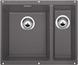 BLANCO SUBLINE 340/160-U, SILGRANIT, rock grey, with drain remote control, Bowl left, 600 mm min. cabinet size