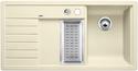 BLANCO TRISONA 6 S, SILGRANIT, jasmin, mit Ablauffernbedienung, mit Zubehör, Becken links, 600 mm Untermaß