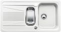 BLANCO VIVA 6 S, SILGRANIT until 10-2014, white, with drain remote control, with stainless steel colander, reversible, 600 mm min. cabinet size