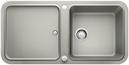BLANCO YOVA XL 6 S, SILGRANIT, pearl grey, with drain remote control, with accessories, reversible, 600 mm min. cabinet size