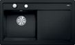 BLANCO ZENAR 45 S, Ceramic PuraPlus, black, with drain remote control, Bowl left, 450 mm min. cabinet size