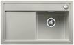 BLANCO ZENAR 45 S, SILGRANIT, perlgrau, mit Ablauffernbedienung, ohne Zubehör, Becken rechts, 450 mm Untermaß