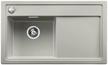 BLANCO ZENAR 45 S, SILGRANIT, perlgrau, mit Ablauffernbedienung, ohne Zubehör, Becken links, 450 mm Untermaß
