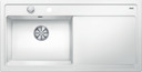 BLANCO ZENAR XL 6 S, Ceramic PuraPlus, crystal white glossy, with drain remote control, Bowl left, 600 mm min. cabinet size