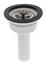Valve + overflow-rosette for screw M6 RONDO PRO Set, white