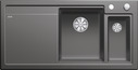 BLANCO AXON II 6 S, Keramik PuraPlus, basalt, mit Ablauffernbedienung, mit Zubehör, Becken rechts, 600 mm Untermaß