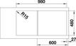 BLANCO LEMIS XL 6 S-IF, Edelstahl Bürstfinish, mit Ablauffernbedienung, reversibel, 600 mm Untermaß