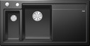 BLANCO AXON II 6 S, Ceramic PuraPlus, black, with drain remote control, with accessories, Bowl left, 600 mm min. cabinet size