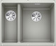 BLANCO SUBLINE 340/160-U, SILGRANIT, perlgrau, ohne Ablauffernbedienung, Becken rechts, 600 mm Untermaß