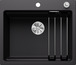 BLANCO ETAGON 6, SILGRANIT, schwarz, mit Ablauffernbedienung, mit Zubehör, keine Beckenlage, 600 mm Untermaß