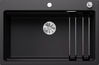 BLANCO ETAGON 8, SILGRANIT, schwarz, mit Ablauffernbedienung, mit Zubehör, keine Beckenlage, 800 mm Untermaß