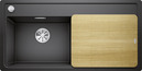 BLANCO ZENAR XL 6 S, Ceramic PuraPlus, basalt, with drain remote control, Bowl left, 600 mm min. cabinet size