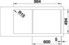 BLANCO COLLECTIS 6 S, SILGRANIT, vulkangrau, mit Ablauffernbedienung, mit Zubehör, Becken rechts, 600 mm Untermaß