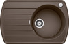 BLANCO RONDOVAL 45 S, SILGRANIT, coffee, with drain remote control, reversible, 450 mm min. cabinet size