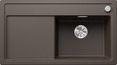 BLANCO ZENAR 5 S-F, SILGRANIT, coffee, with drain remote control, w/o accessories, Bowl right, 500 mm min. cabinet size