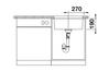 BLANCO QUATO 500-U, Edelstahl Bürstfinish, keine Beckenlage, 600 mm Untermaß