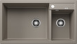 BLANCO METRA 9, SILGRANIT, tartufo, w/o drain remote control, Bowl left, 900 mm min. cabinet size