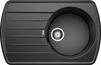 BLANCO RONDOVAL 45 S, SILGRANIT, anthracite, w/o drain remote control, reversible, 450 mm min. cabinet size