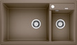 BLANCO METRA 9, SILGRANIT, nutmeg, w/o drain remote control, Bowl left, 900 mm min. cabinet size