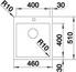 BLANCO C-STYLE 400-IF/A, Edelstahl Bürstfinish, ohne Ablauffernbedienung, ohne Zubehör, keine Beckenlage, 450 mm Untermaß