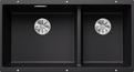 BLANCO SUBLINE 480/320-U, SILGRANIT, black, w/o drain remote control, Bowl left, 900 mm min. cabinet size