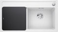 BLANCO ZENAR 5 S-F, SILGRANIT, white, incl. cutting board glass, Bowl right, 500 mm min. cabinet size