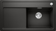 BLANCO ZENAR 5 S, SILGRANIT, black, with drain remote control, w/o accessories, Bowl right, 500 mm min. cabinet size