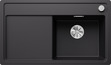 BLANCO ZENAR 45 S-F, SILGRANIT, black, with drain remote control, w/o accessories, Bowl right, 450 mm min. cabinet size