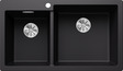 BLANCO PLEON 9, SILGRANIT, noir, vidage manuel, Cuve principale à droite, 900 mm Taille sous meuble min.