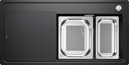 BLANCO ZENAR XL 6 S-F DampfgarPlus, SILGRANIT, schwarz, mit Glasschneidbrett, Becken rechts, 600 mm Untermaß