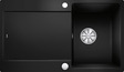 BLANCO IDENTO 45 S-F, Ceramic PuraPlus, black, with drain remote control, reversible, 450 mm min. cabinet size