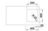 BLANCO SOLIS 340-U, Edelstahl Bürstfinish, ohne Ablauffernbedienung, ohne Zubehör, keine Beckenlage, 400 mm Untermaß