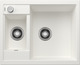 BLANCO METRA 6, SILGRANIT, white, with drain remote control, reversible, 600 mm min. cabinet size