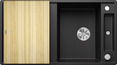 BLANCO AXIA III 5 S, SILGRANIT, anthracite, incl. chopping board wood, reversible, 500 mm min. cabinet size