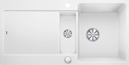 BLANCO IDENTO 6 S-F, Ceramic PuraPlus, crystal white glossy, with drain remote control, reversible, 600 mm min. cabinet size