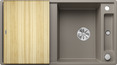 BLANCO AXIA III 5 S, SILGRANIT, tartufo, incl. chopping board wood, reversible, 500 mm min. cabinet size
