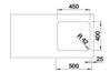 BLANCO SOLIS 450-U, Edelstahl Bürstfinish, ohne Ablauffernbedienung, ohne Zubehör, keine Beckenlage, 500 mm Untermaß