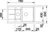 BLANCO METRA 6 S Compact, SILGRANIT, tartufo, with drain remote control, reversible, 600 mm min. cabinet size