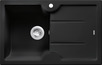 BLANCO IDESSA 45 S, Keramik, schwarz, ohne Ablauffernbedienung, Becken links, 450 mm Untermaß