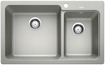 BLANCO NAYA 8, SILGRANIT, pearl grey, w/o drain remote control, Bowl left, 800 mm min. cabinet size