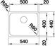 BLANCO SUPRA 500-IF, Edelstahl Bürstfinish, ohne Ablauffernbedienung, keine Beckenlage, 600 mm Untermaß