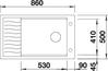 BLANCO ELON XL 8 S, SILGRANIT, anthracite, w/o drain remote control, with accessories, reversible, 800 mm min. cabinet size