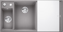 BLANCO AXIA III 6 S mit Ablauffernbedienung, SILGRANIT, alumetallic, mit Glasschneidbrett, Becken links, 600 mm Untermaß
