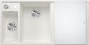 BLANCO AXIA III 6 S mit Ablauffernbedienung, SILGRANIT, weiß, mit Glasschneidbrett, Becken links, 600 mm Untermaß