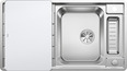 BLANCO AXIS III 5 S-IF, Edelstahl Seidenglanz, mit Ablauffernbedienung, mit Zubehör, reversibel, 500 mm Untermaß