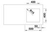 BLANCO KARIS R15 400-U, Stainless steel satin polish and brushed finish, w/o drain remote control, w/o bowl layout, 500 mm min. cabinet size