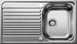 BLANCO TIPO 45 S, Edelstahl Naturfinish, mit Ablauffernbedienung, reversibel, 450 mm Untermaß