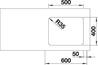 BLANCO ETAGON 500-U, Edelstahl Seidenglanz, ohne Ablauffernbedienung, mit Zubehör, keine Beckenlage, 600 mm Untermaß